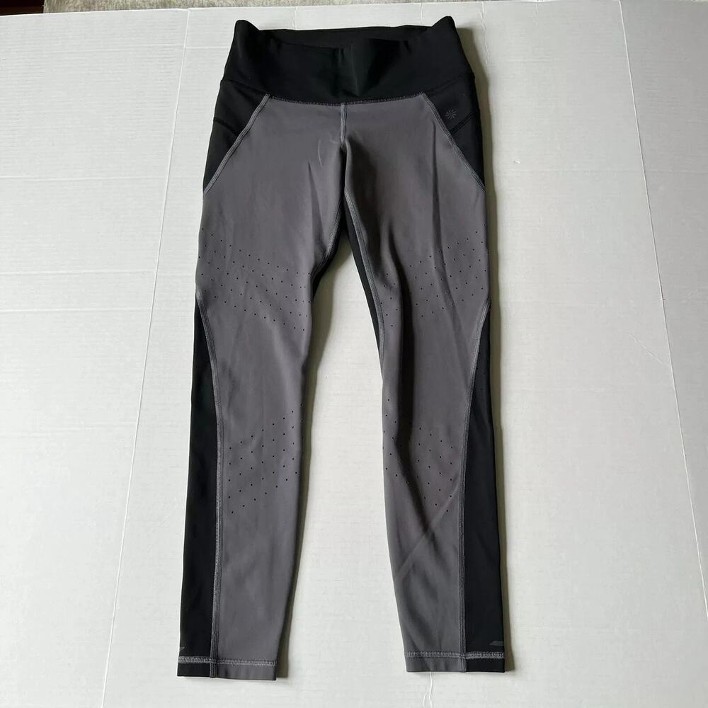 Athleta Sz S Colorblock Salutation Black Gray EXCELLENT